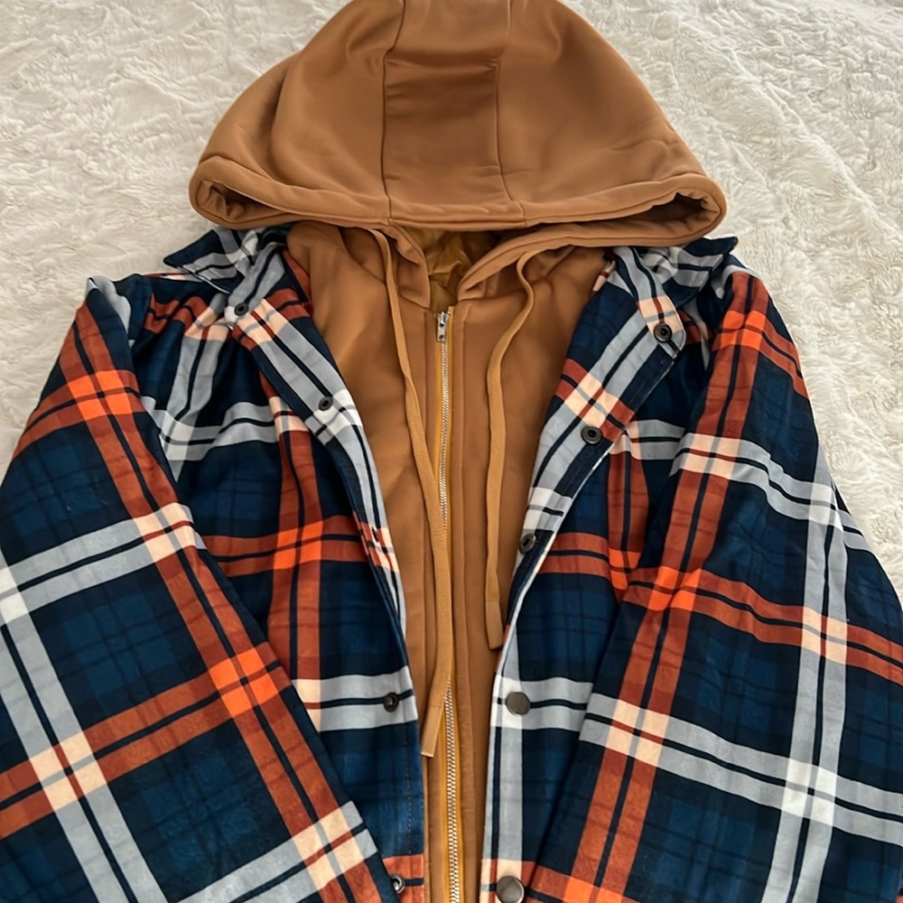 Men’s plaid zip up jacket ( NEW )